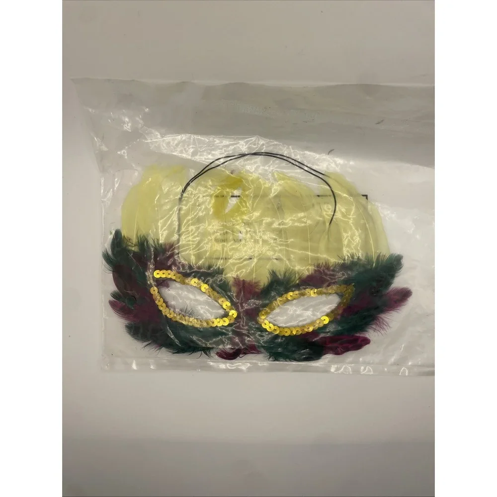 a Mardi Gras feather masquerade mask